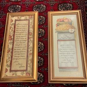 Set of framed prayers